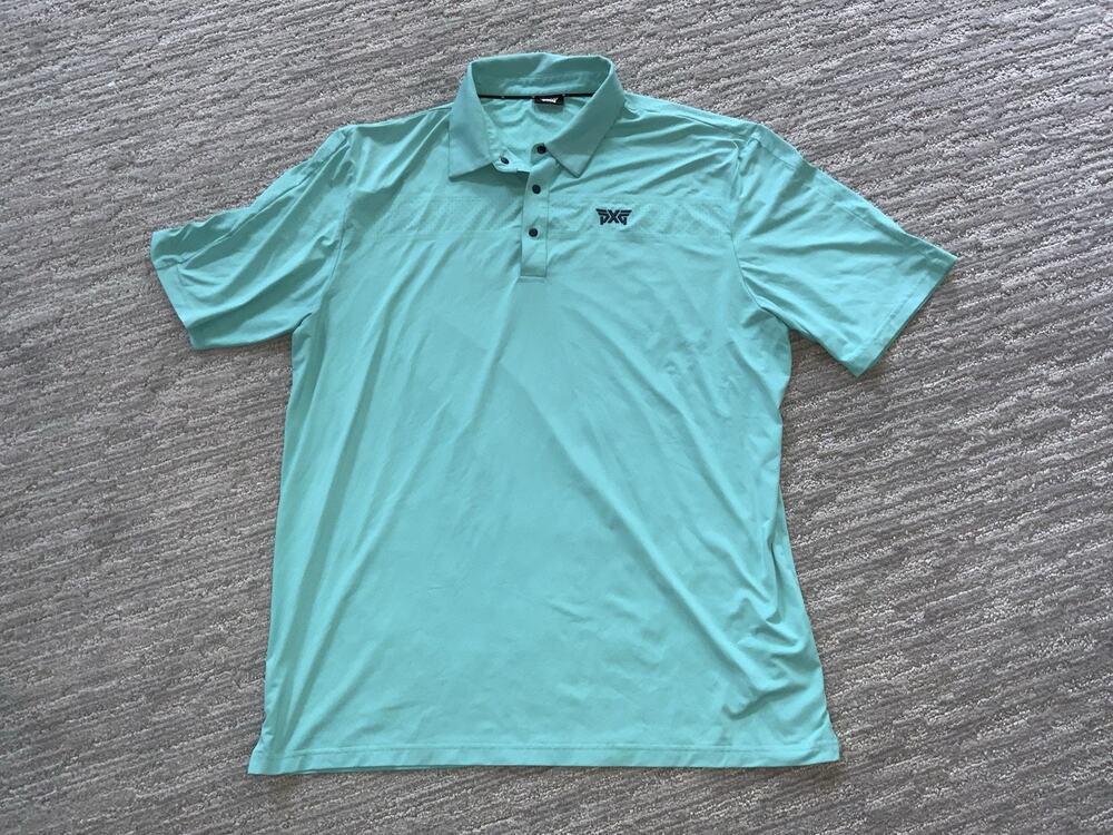 PXG Parsons Xtreme Golf Mens XL Tall Sleeve Snap Golf Polo Shirt Teal